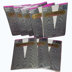 Vintage Round the Clock Pantyhose Lot 8 Size C Ice Ultra Sheer Control Top NOS